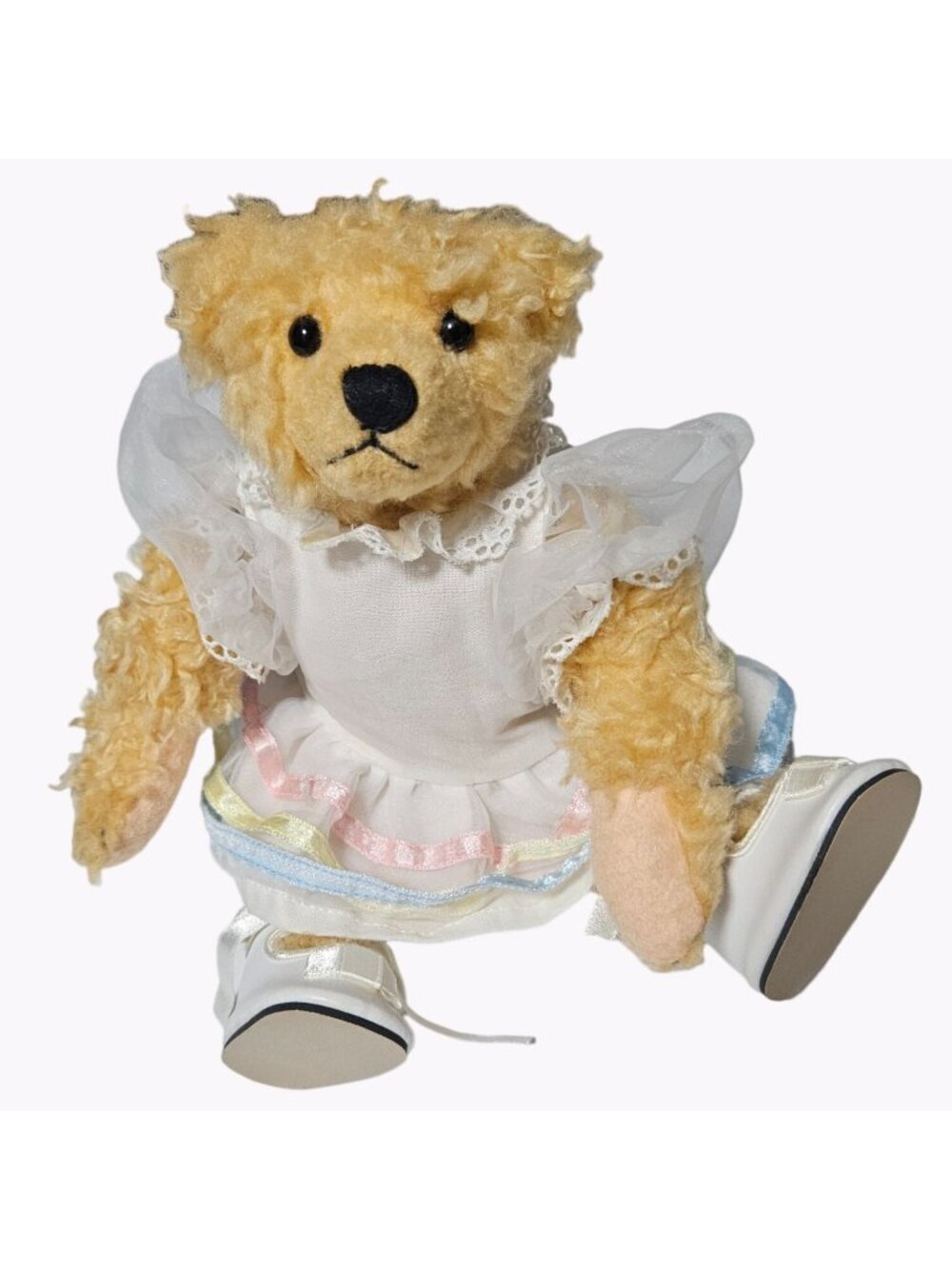 Vintage 90s Gallery Teddy Bears 10 Inch Posable Arms Legs Dress Plush 0702 Toy
